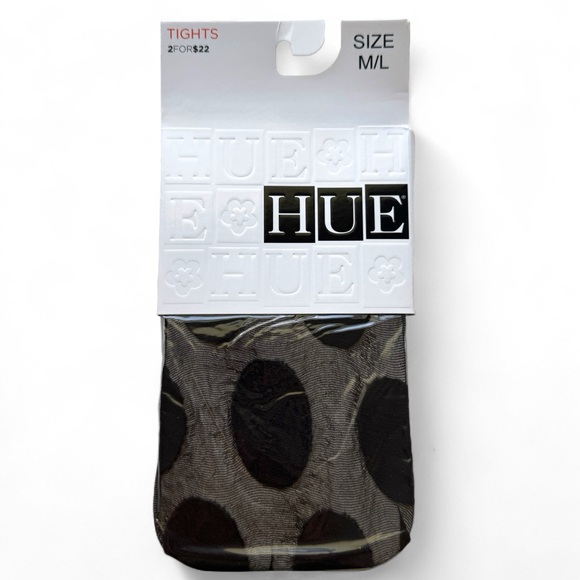 HUE Accessories - HUE Womens Polka Dot Control Top Tights Size M/L Black